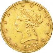 tats-Unis, 10 Dollars Coronet Head, 1893, Philadelphie, KM 102