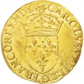 Charles IX, cu d'or au soleil, 1er type, 1565 H, La Rochelle, Varits multiples, Sombart 4904