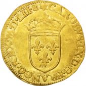 Charles IX, cu d'or au soleil, 1er type, 1562 R, Orlans, Faut, Sombart 4904