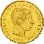Portugal, Pierre V, 5000 Reis, 1860, Lisbonne, KM 505