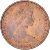 New Zealand, Elizabeth II, Cent, 1969, AU(55-58), Bronze, KM:31.1