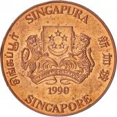 Singapore, Cent, 1990, British Royal Mint, MS(64), Bronze, KM:49