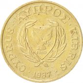 Cyprus, 5 Cents, 1987, AU(55-58), Nickel-brass, KM:55.2