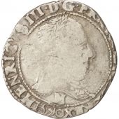 France, Henri III, Demi Franc, 1590, Toulouse, VF(20-25), Silver, Sombart:4716