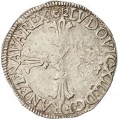 France, Louis XIII, 1/4 cu, 1612/1, Rennes, EF(40-45), Silver, Unpublished