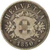 Switzerland, 20 Rappen, 1850, Strasbourg, VF(30-35), Billon, KM:7