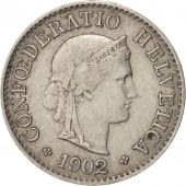 Suisse, 5 Rappen, 1902, Bern, T/L, TTB+, Copper-nickel, KM:26