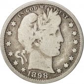 tats-Unis, Barber Quarter, 1898, Philadelphie, TB, Silver, KM:114