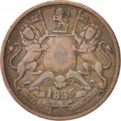 INDIA-BRITISH, 1/2 Anna, 1835, TB+, Copper, KM:447.1