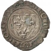 France, Charles VI, Blanc Gunar, Tournai, VF(30-35), Billon, Duplessy:377C