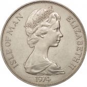 Isle of Man, Elizabeth II, Crown, 1974, Pobjoy Mint, SUP, Copper-nickel, KM:30
