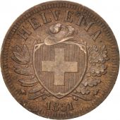 Suisse, 2 Rappen, 1851,  SUP+, Bronze, KM:4.1