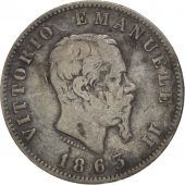 Italy, Vittorio Emanuele II, Lira, 1863, Milan, VF(20-25), Silver, KM:15.1