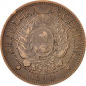 Argentine, 2 Centavos, 1890, Buenos Aires, TTB, Bronze, KM:33
