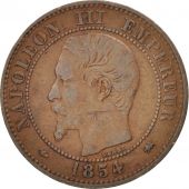 France, Napoleon III, Napolon III, 2 Centimes, 1854, Lyon, EF(40-45), Bronze