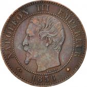 France, Napoleon III, Napolon III, 2 Centimes, 1856, Strasbourg, TTB+, Bronze