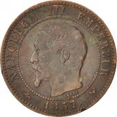 France, Napoleon III, Napolon III, 2 Centimes, 1857, Lille, VF(30-35), Bronze
