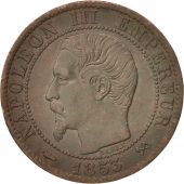 France, Napoleon III, Napolon III, 5 Centimes, 1853, Rouen, TB+, Bronze