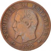 France, Napoleon III, Napolon III, 5 Centimes, 1855, Lyon, VF(30-35), Bronze
