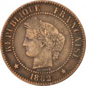 France, Crs, 2 Centimes, 1882, Paris, EF(40-45), Bronze, KM:827.1