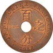 FRENCH INDO-CHINA, Cent, 1938, Paris, AU(55-58), Bronze, KM:12.1, Lecompte:99