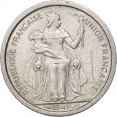 Nouvelle-Caldonie, 2 Francs, 1949, Paris, SUP, Aluminum, KM:3