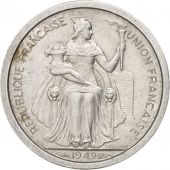 New Caledonia, Franc, 1949, Paris, AU(50-53), Aluminum, KM:2
