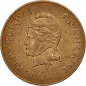 French Polynesia, 100 Francs, 1976, Paris, AU(50-53), Nickel-Bronze, KM:14