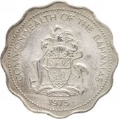 Bahamas, Elizabeth II, 10 Cents, 1975, Franklin Mint, AU(55-58), Copper-nickel
