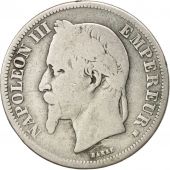 France, Napoleon III, Napolon III, 2 Francs, 1868, Strasbourg, B, Argent