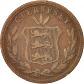 Guernsey, 8 Doubles, 1864, Heaton, Birmingham, VF(20-25), Bronze, KM:7
