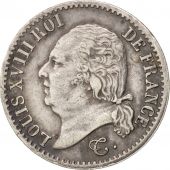 France, Louis XVIII, Louis XVIII, 1/4 Franc, 1817, Paris, VF(30-35), Silver