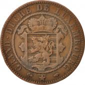 Luxembourg, William III, 10 Centimes, 1860, Paris, TB, Bronze, KM:23.2