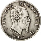 Italy, Vittorio Emanuele II, 20 Centesimi, 1863, Milan, EF(40-45), Silver