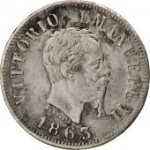 Italie, Vittorio Emanuele II, 50 Centesimi, 1863, Naples, TTB, Argent, KM:14.2