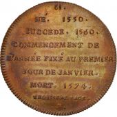 France, Medal, Charles IX, History, XIXth Century, MS(65-70), Copper, 33