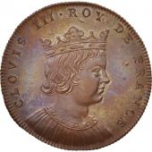 France, Medal, Clovis III, History, XIXth Century, MS(64), Copper, 33