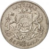 Latvia, 2 Lati, 1925, AU(50-53), Silver, KM:8