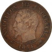 France, Napoleon III, Napolon III, 2 Centimes, 1854, Lille, TB+, Bronze