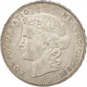 Switzerland, 5 Francs, 1892, Bern, AU(50-53), Silver, KM:34