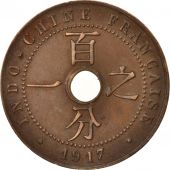 FRENCH INDO-CHINA, Cent, 1917, Paris, TTB+, Bronze, KM:12.1, Lecompte:77