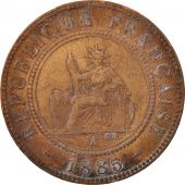FRENCH COCHIN CHINA, Cent, 1885, Paris, EF(40-45), Bronze, KM:3, Lecompte:15