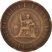 FRENCH INDO-CHINA, Cent, 1888, Paris, VF(30-35), Bronze, KM:1, Lecompte:40