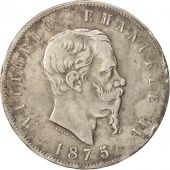 Italie, Vittorio Emanuele II, 5 Lire, 1875, Milan, TB+, Argent, KM:8.3