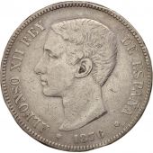 Spain, Alfonso XII, 5 Pesetas, 1876, VF(30-35), Silver, KM:671