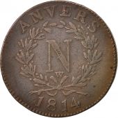 FRENCH STATES, ANTWERP, 10 Centimes, 1814, Antwerp, EF(40-45), Bronze