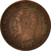 France, Napoleon III, Napolon III, Centime, 1855, Lille, TB+, Bronze