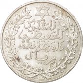 Maroc, Abd al-Hafiz, 1/2 Rial, 5 Dirhams, 1911, bi-Bariz, Paris, TTB+, Argent