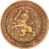 Netherlands, Wilhelmina I, 2-1/2 Cent, 1890, AU(50-53), Bronze, KM:108.2