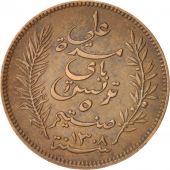 Tunisia, Ali Bey, 5 Centimes, 1891, Paris, AU(50-53), Bronze, KM:221